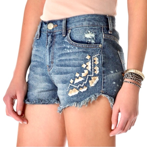 Embroidered Free People Denim Shorts - Picture 8 of 9